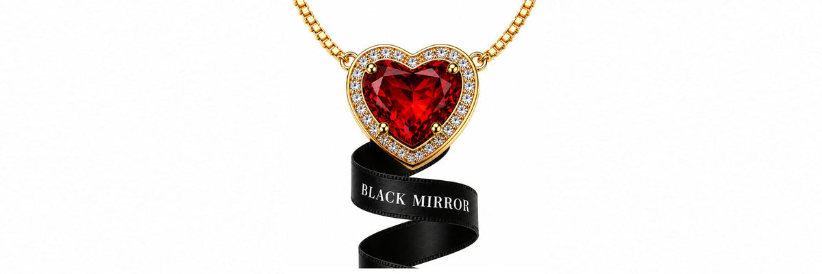 Colar Feminino Coração Vermelho com Zircônia Banhado a Ouro 24k