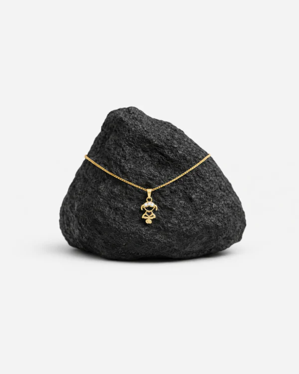 Colar Feminino Meinina Solitária de Mercúrio Banhada em ouro 24k