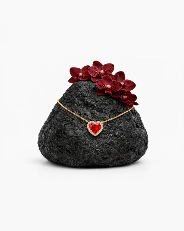 Colar Feminino Coração de Morango