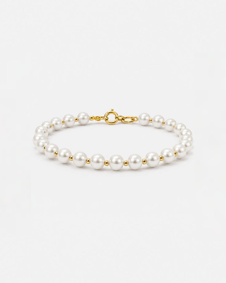 Pulseira Feminina Pérolas da Ilha Lemúria banhada em ouro 24k